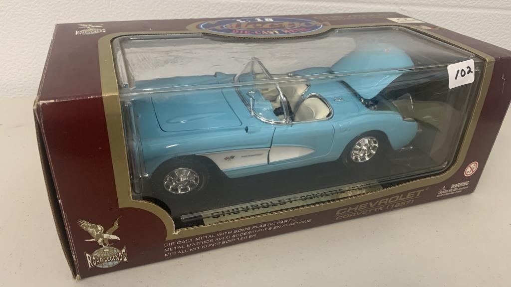 Die Cast Metal 1957 Chevrolet Corvette with Box