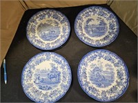 4 spode Blue Room Christmas collection plates