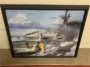 Framed Puzzle - Marines Fighter Jet on Aircraft