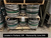 LOT, (16) SS 1/4 STUBBY BARREL KEGS (7.75 GAL,