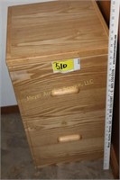 Wood 2 drawer file cabinet - no key