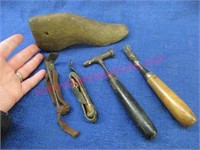 small cobbler's shoe -corn huskers -tack hammer