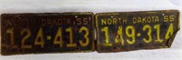 (2) 1955 North Dakota License Plates