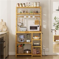 Bakers Rack with Outlets  8-Tier Microwave Stand