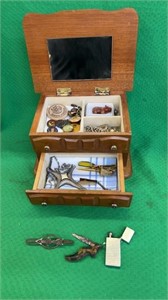 Vintage jewelry box full of really cool stuff