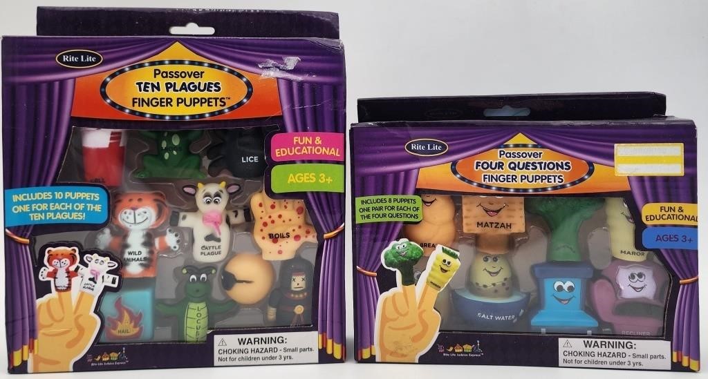 NEW Lot of 2 Passover Finger Puppet Packs