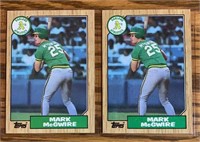 (2) 1987 Topps Mark McGwire Cards