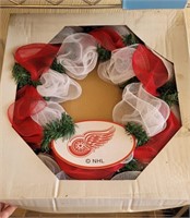 NHL  Red Wings Christmas wreath.  18ins. NIB