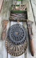 Planter Plates & Antique Wrenches