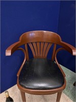 Pair of Bentwood  Armchairs with Black Drop In