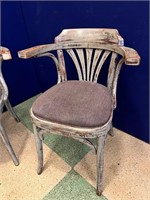 Pair of Bentwood Armchairs with Fabric Drop In