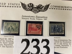 JAMESTOWN EXPO 1907  3 STAMP COLLECTION