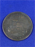 Aurora Steam Train Centennial Coin 1863-1963