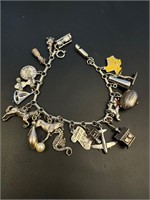 51.81 grams Sterling silver charm bracelet