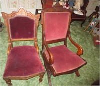 2 Victorian chair & rocker