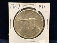 1967  Can Silver Dollar  MS60