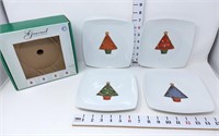 Fitz and Floyd -  (4) O' Christmas Tree Plates
