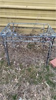 Vintage Ornate Iron  Patio Table Needs New Glass