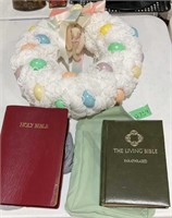 Easter wreath and Bibles