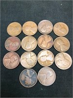 (14) 1917D Lincoln Wheat Pennies