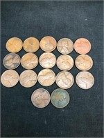 (17) 1918D Lincoln Wheat Pennies