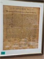 Framed Copy of "The Declaration of the 13 United