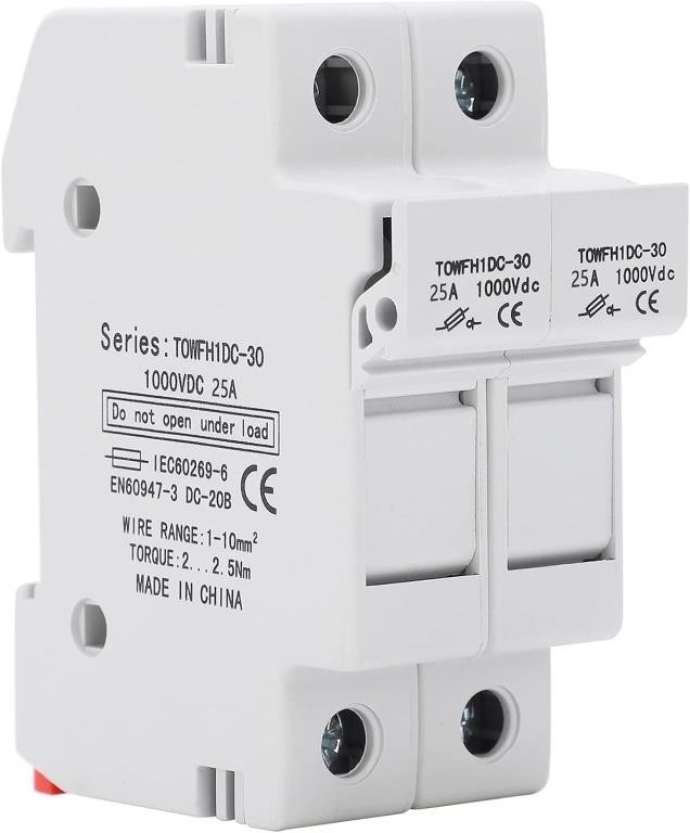 DC 1000V 2 Pole Fuse Holder Base DIN Rail Mount