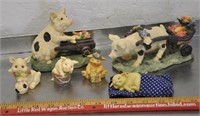 Poly resin pigs figurines, see pics
