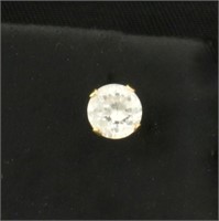 1/2ct CZ Single Stud Earring in 14k Yellow Gold