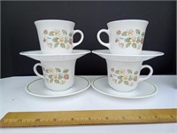 Corelle Coffee Cup and Saucer Set of 4