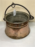 Antique Large Copper Log/Coal Bucket