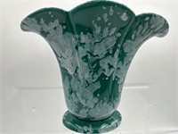 Vintage green pottery vase