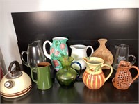 Large Glass Pitcher Lot All Ceramic