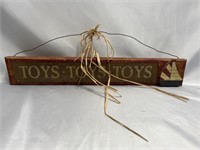 VINTAGE WOODEN HANGING TOYS TOYS TOYS SIGN!