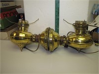 2 Vtg Brass Electric Wall Sconce Lamps (no shades)