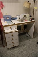Sewing Cabinet w/Bernina Sewing Machine