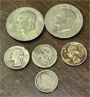 (3) Silver Quarters & (3) Obsolete Coins