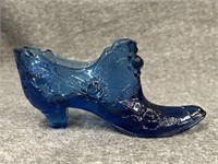 Vintage Glass Slipper Fenton Flower 6" Slipper