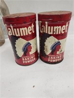 2 Vintage Calumet Baking Powder Tins