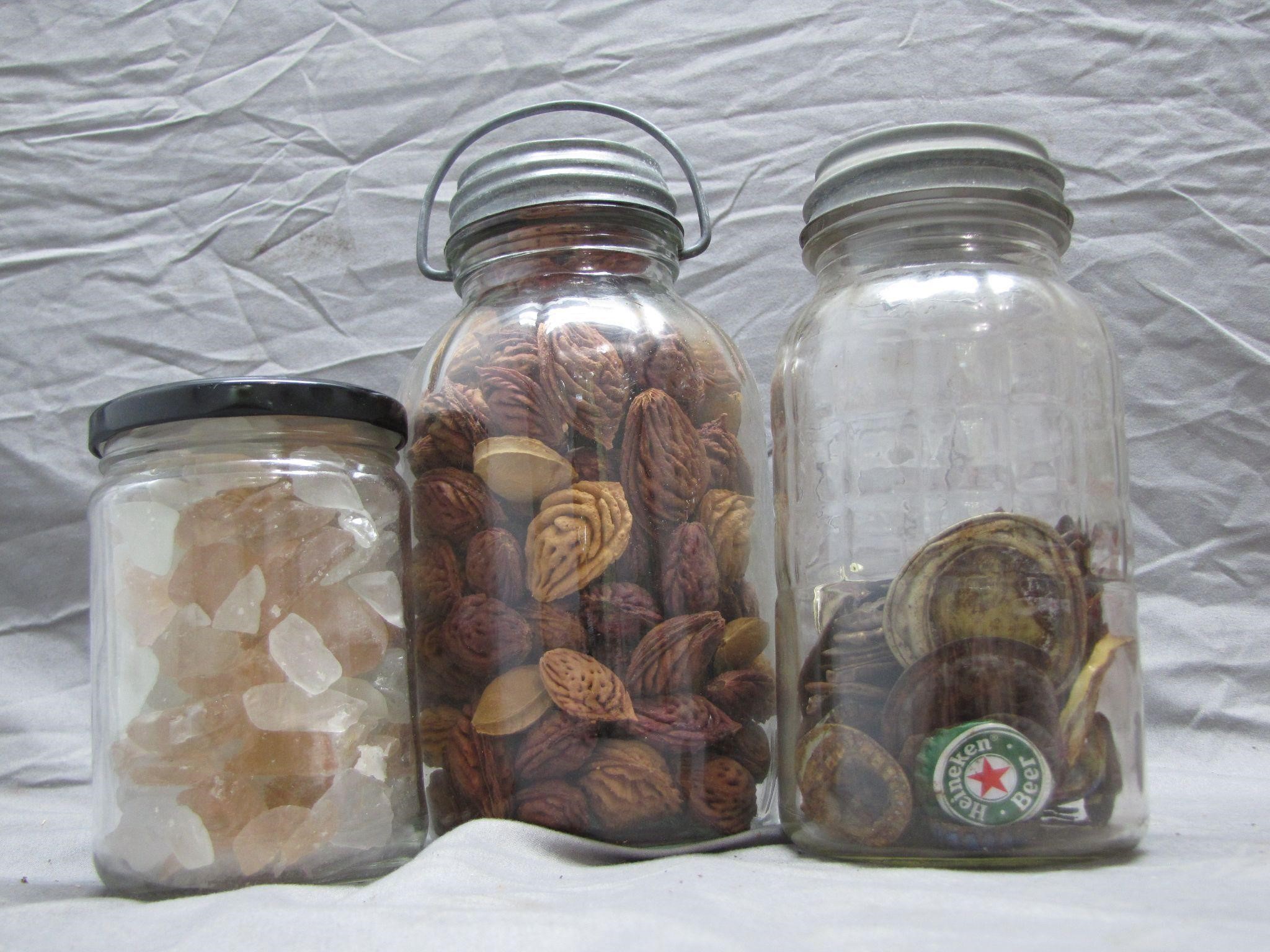 Lot Of Vintage Jars Filled W/Assorted Treasures