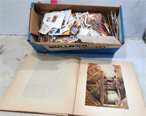 Box of Stamps & Book