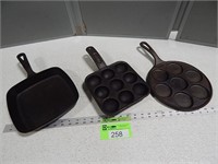 Cast iron skillets and pans
