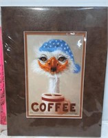 Signed Print. Goose w/ Coffee Cup