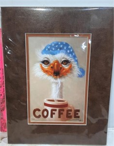 Signed Print. Goose w/ Coffee Cup