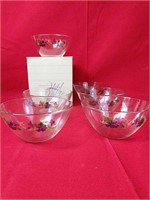 Avon Wild Violets Six Crystal Bowls