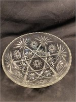 Vintage Star Of David Pressed Glass Bowl 10.75" W