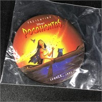 Disney Button Badge: Pocahontas Debut 1995