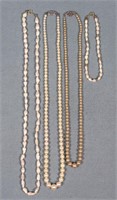 Vintage Gold Clasp Pearl Necklaces & Bracelet