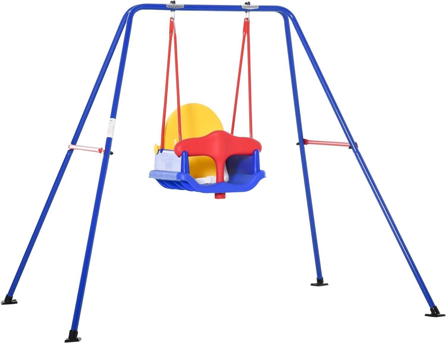Outsunny Baby Swing Set for Backyard Indoor/Outdoo