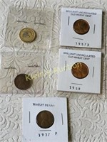 antique cents 1889, gold indian, 1909, 37,57, 58